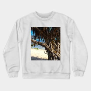 Tree trunks at Watu Karung sand beach Crewneck Sweatshirt